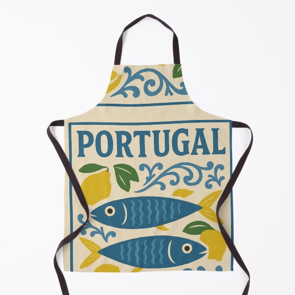 Artikelvorschau, Portugiesisch | Portugiesische Sardinen und Zitronen Volkskunst Reiseplakat entworfen und verkauft von Spanish Castles.