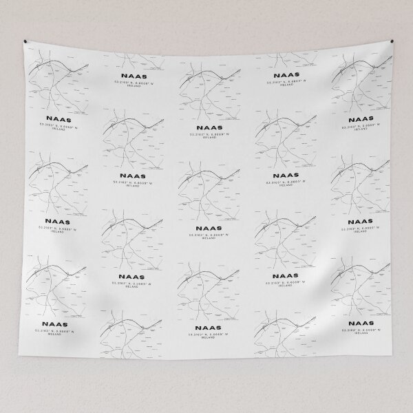 Item preview, Naas Ireland Map Poster – Minimalist Coordinates Black & White Art designed and sold by RM-Journey.