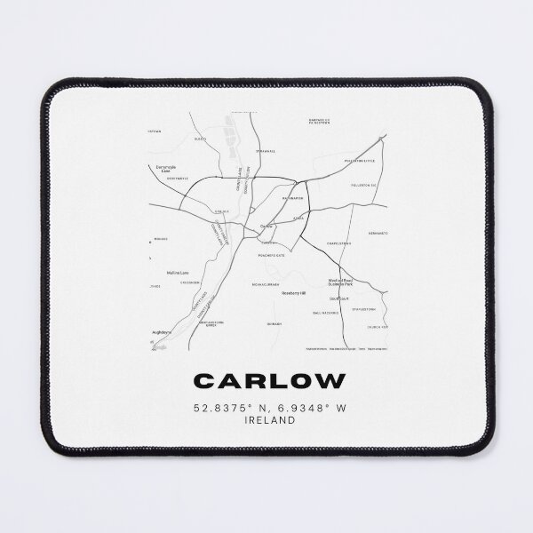 Item preview, Carlow Ireland Map Print – Minimalist Black & White Coordinates Poster designed and sold by RM-Journey.