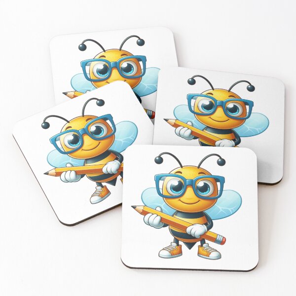 Item preview, Smart bee with a pencil designed and sold by JonysCreativeDesigns.
