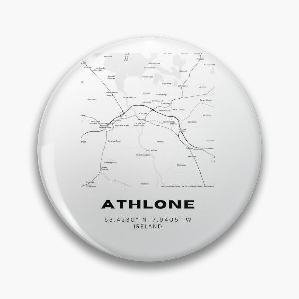 Item preview, Athlone Ireland Map Poster – Minimalist Black & White Coordinates Print designed and sold by RM-Journey.