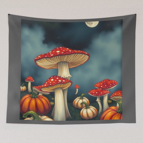 Item preview, Pumpkins And Mushrooms At Nightfall designed and sold by Soxybabe12.