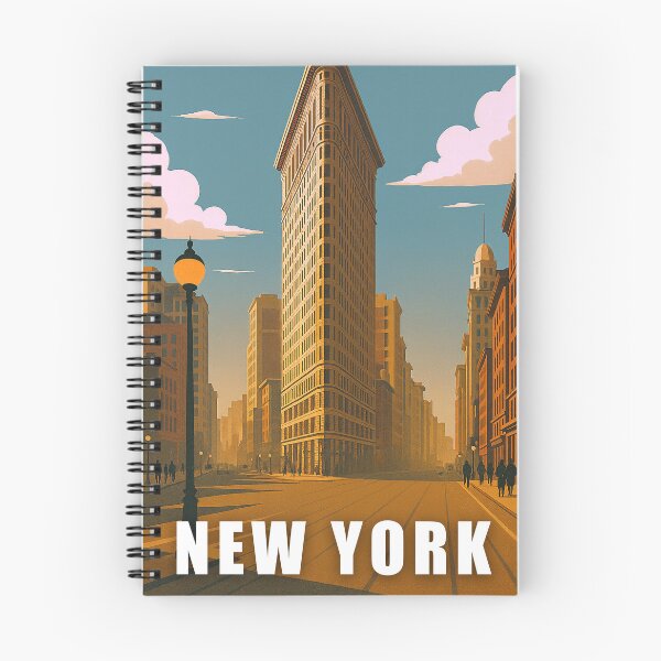 Item preview, New York NYC USA Vintage Travel Poster Minimal Retro Art Poster Flatiron Building designed and sold by artra-shop.