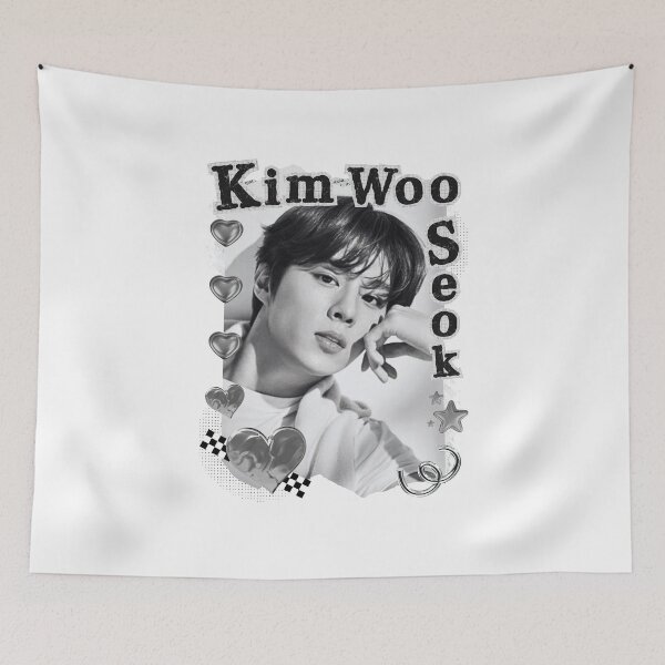 Item preview, Kim Woo-seok Monsta X Kpop Solo Artist Black and White Collage Digital Art Portrait designed and sold by AJUNICE STUDIO.