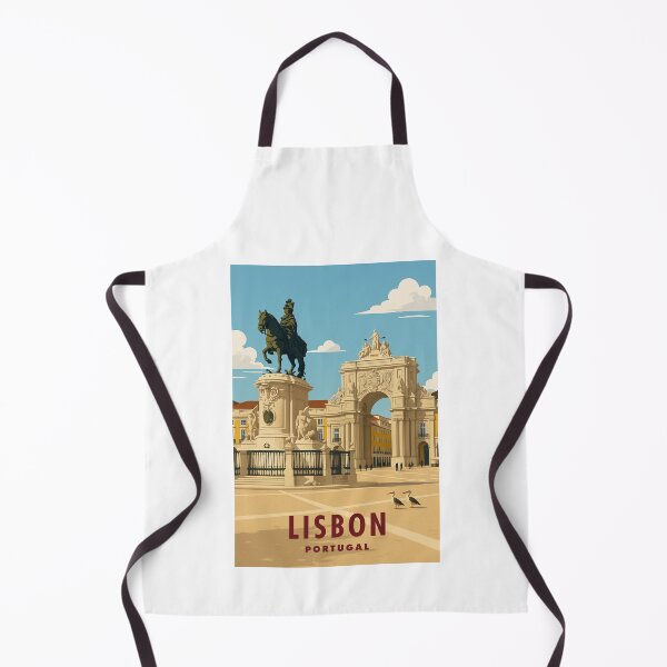 Item preview, Lisbon Portugal Vintage Travel Poster Minimal Retro Art Poster Praça do Comércio designed and sold by artra-shop.