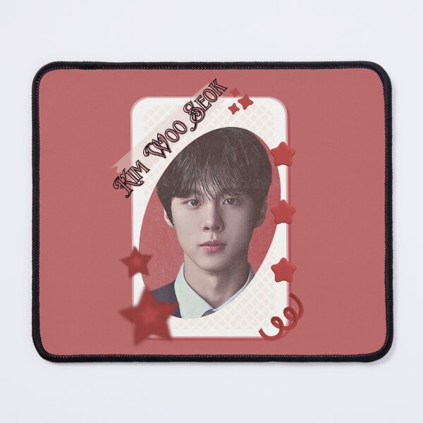 Item preview, Kim Woo-seok Kpop Solo Artist Card Red Aesthetic Collage Design designed and sold by AJUNICE STUDIO.