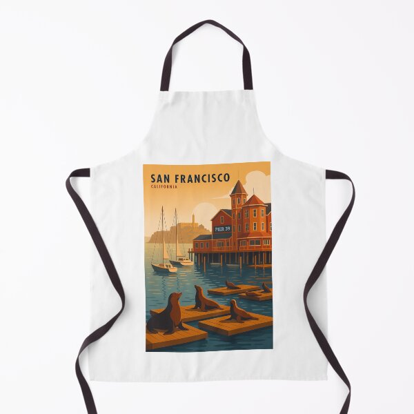 Item preview, San Francisco California USA Vintage Travel Poster Minimal Retro Art Poster Pier 39 designed and sold by artra-shop.
