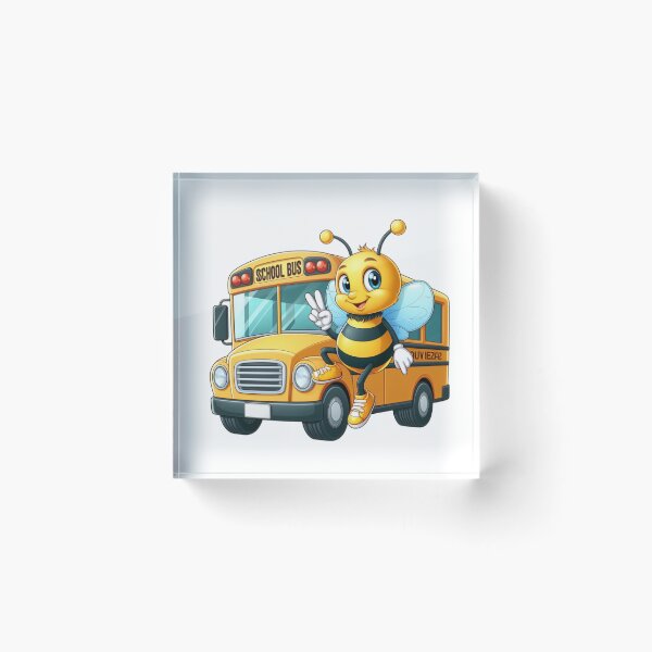 Item preview, Smart bee next to a school bus designed and sold by JonysCreativeDesigns.
