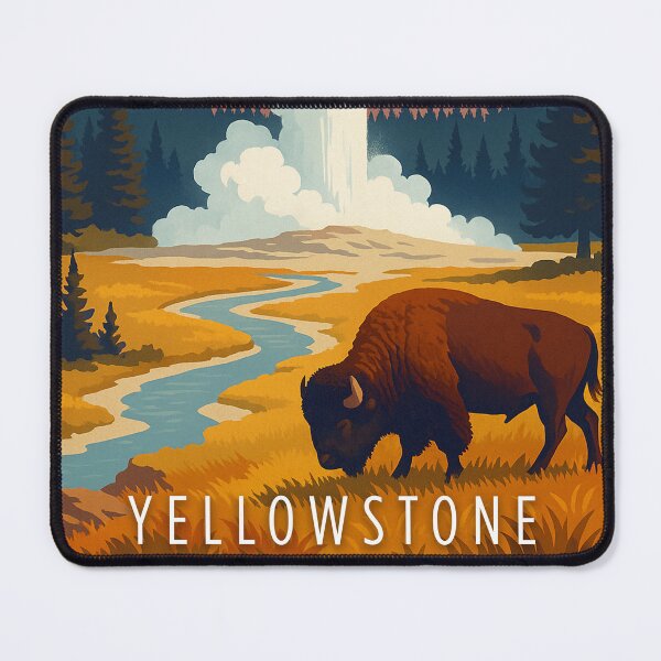 Item preview, Yellowstone National Park Vintage Travel Poster Minimal Retro Art Poster designed and sold by artra-shop.
