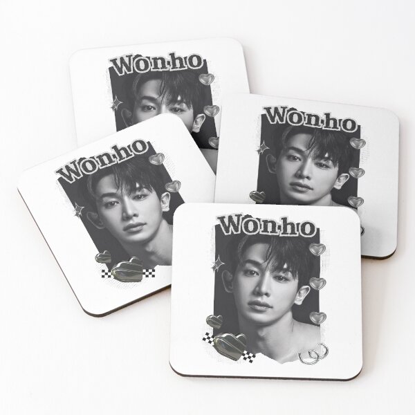 Item preview, Wonho Kpop Solo Artist Black and White Collage Digital Art Portrait designed and sold by AJUNICE STUDIO.