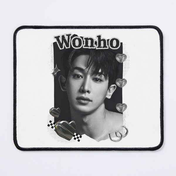 Item preview, Wonho Kpop Solo Artist Black and White Collage Digital Art Portrait designed and sold by AJUNICE STUDIO.