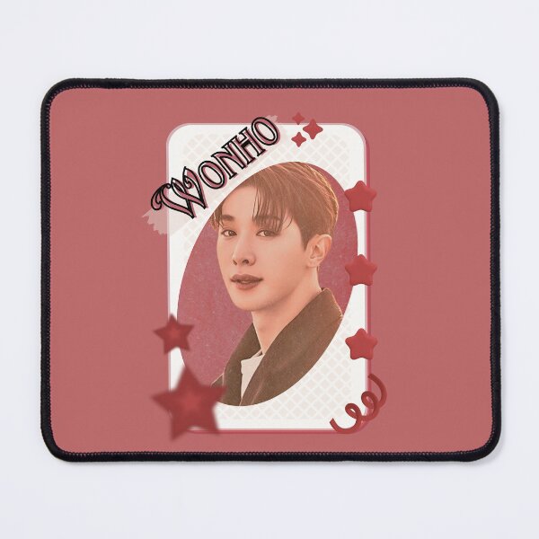 Item preview, Wonho Kpop Solo Artist Card Red Aesthetic Collage Design designed and sold by AJUNICE STUDIO.