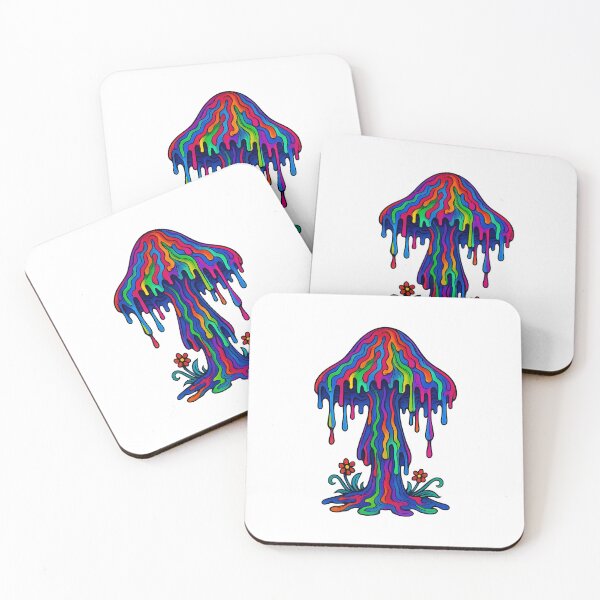 Item preview, Melting Psychedelic Rainbow Mushroom – Trippy Vibrant Art designed and sold by TimByDesign.
