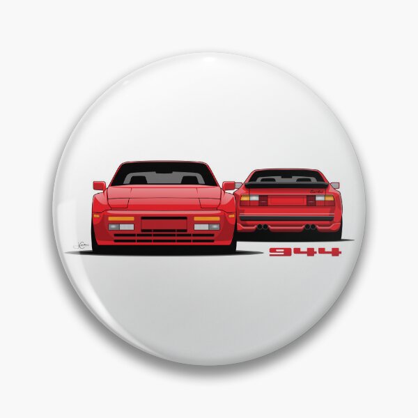 Artikelvorschau, Porsche 944 Turbo Vorne Hinten Retro Rot Illustration entworfen und verkauft von blackdogshop.