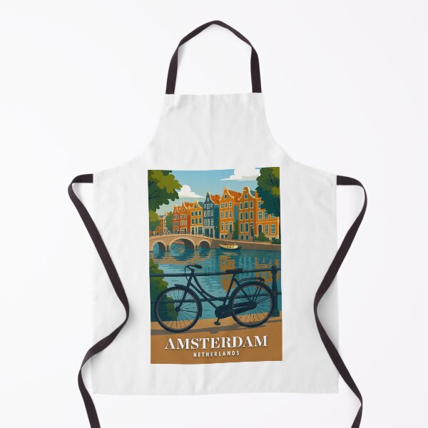 Item preview, Amsterdam Netherlands Vintage Travel Poster Minimal Retro Art Poster Bicycle 2 designed and sold by artra-shop.