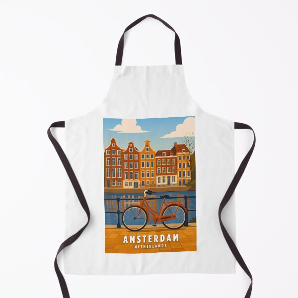 Item preview, Amsterdam Netherlands Vintage Travel Poster Minimal Retro Art Poster Bicycle designed and sold by artra-shop.
