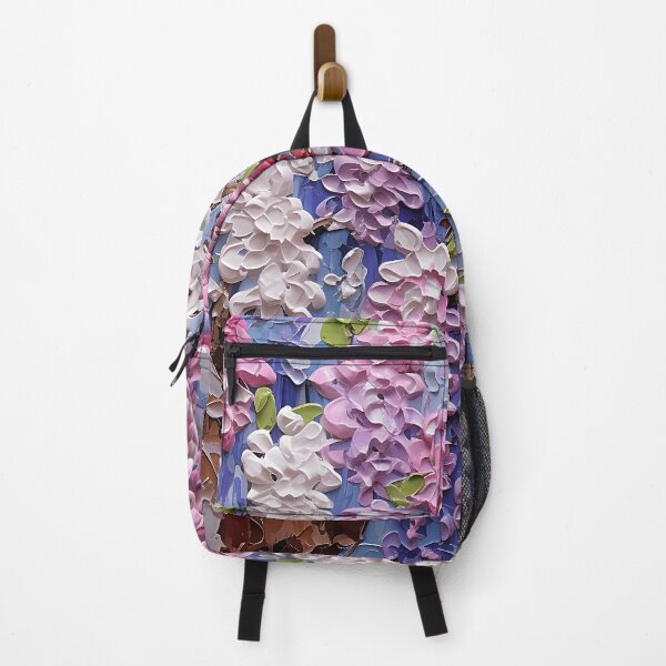 Artikelvorschau, Rosa und weißer floraler Impasto-Stil auf Blau entworfen und verkauft von DEC02.