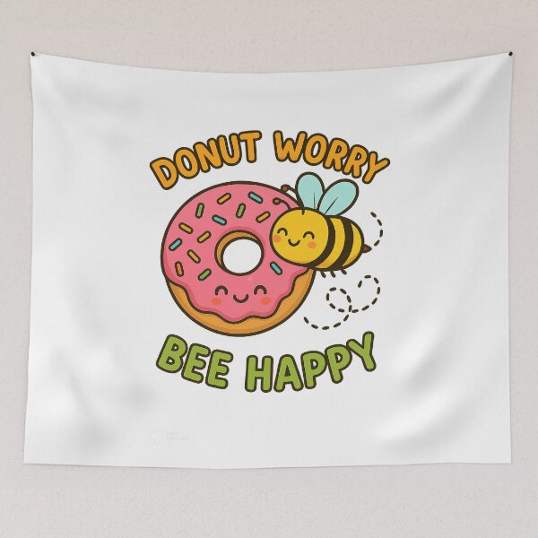 Item preview, Donut Worry Bee Happy - Cute Image - Donut - Bee - Happy designed and sold by WearCool-Shirts.