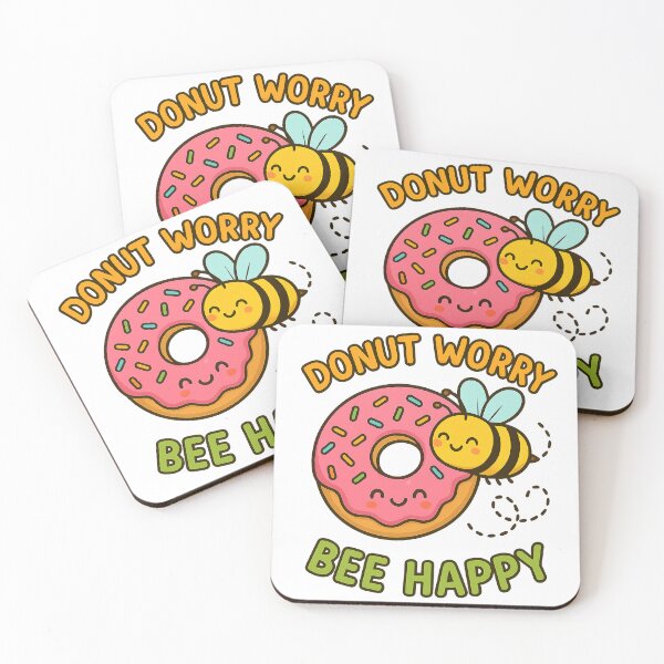 Item preview, Donut Worry Bee Happy - Cute Image - Donut - Bee - Happy designed and sold by WearCool-Shirts.