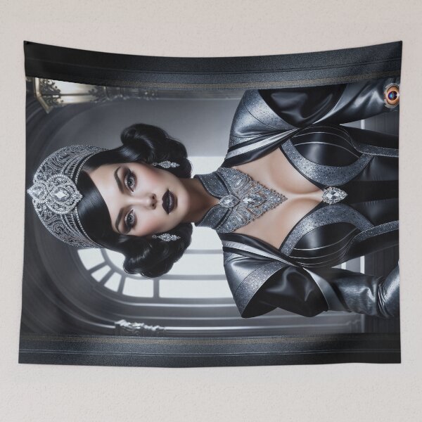 Item preview, A Silver And Shadow Regal Portrait Of Nemtia Enchanting AI Concept Art by Xzendor7 designed and sold by Xzendor7 Digital Art Creations.