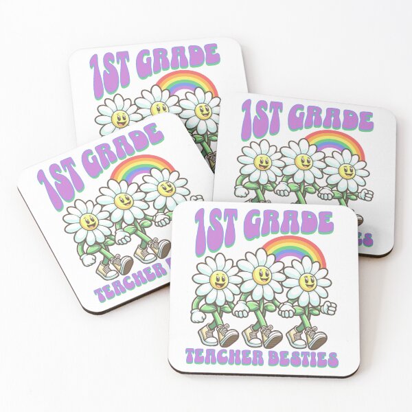Item preview, 1st Grade Teacher Besties | Retro Daisy Rainbow Design designed and sold by Grade A Gifts.