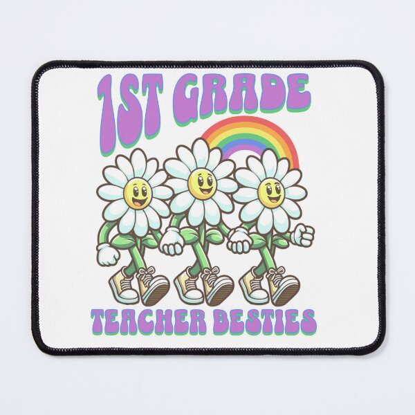 Item preview, 1st Grade Teacher Besties | Retro Daisy Rainbow Design designed and sold by Grade A Gifts.