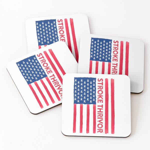 Item preview, Patriotic USA Stroke Thrivor Flag Design designed and sold by ThrivePressInk.