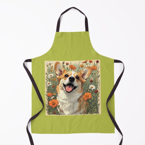 Item preview, A corgi dog among mysterious flowers. designed and sold by Natalia-Vlad.