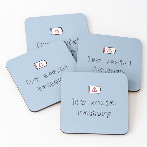 Item preview, Low Social Battery – Minimal Cute Tired Face Design designed and sold by mintmono-studio.