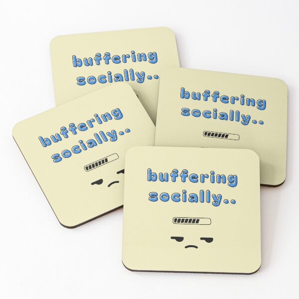 Item preview, Buffering Socially – Introvert Low Battery Face Design designed and sold by mintmono-studio.