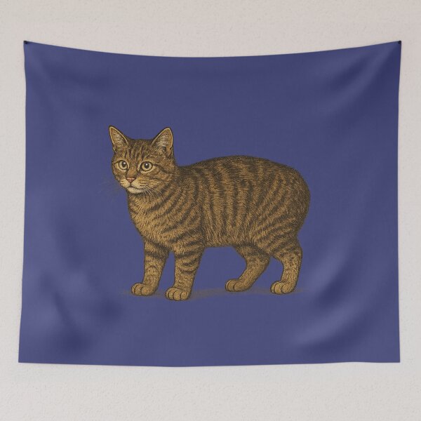 Item preview, Realistic Manx Cat Illustration designed and sold by NoRestDesigns.