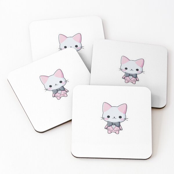 Item preview, Kawaii Pink Tuxedo Cat Sticker – Cute Dapper Kitty with Bow Tie designed and sold by Line Designs By Duck.