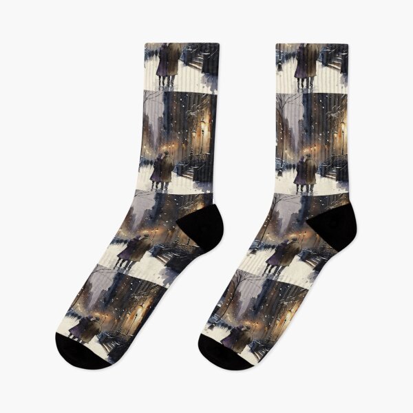 Item preview, WATERCOLOR ART - Snowy Streets on Lex designed and sold by CleverCulture.