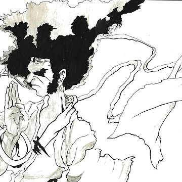 Afro Samurai versus Gino, in Spider Guile's Drink'n'Draw Paris Comic Art  Gallery Room