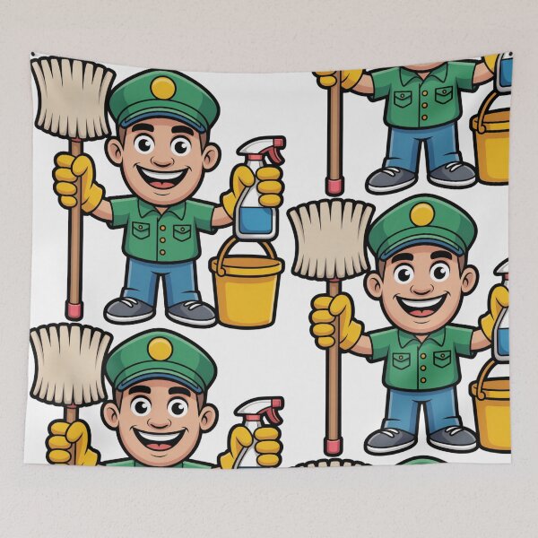 Item preview, Labor Day Janitor Appreciation Cartoon Gift designed and sold by CraftStudioCo.