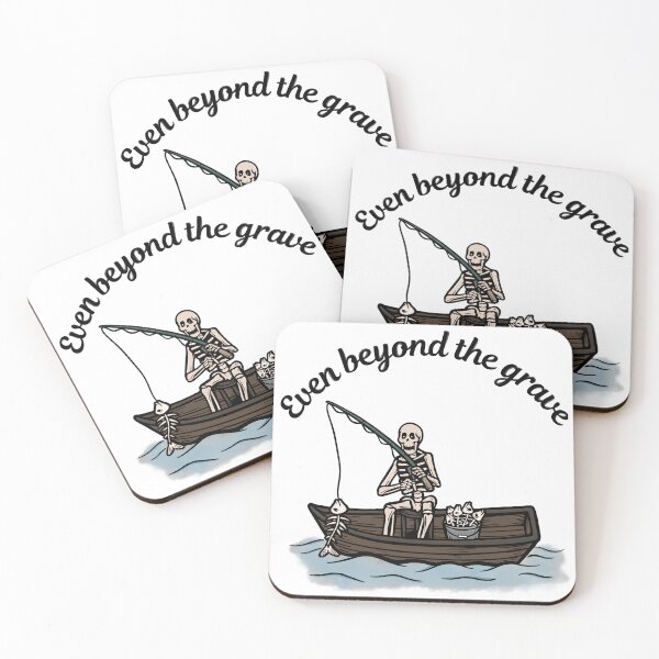Item preview, Skeleton Fishing "Even Beyond the Grave" Funny Gothic Design designed and sold by LTG Customs.