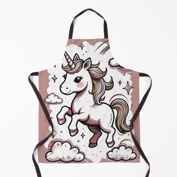 Aperçu de l'œuvre Joyeux arc-en-ciel, licorne mignonne, scintille, nuages de dessin animé créée et vendue par TackyTime.