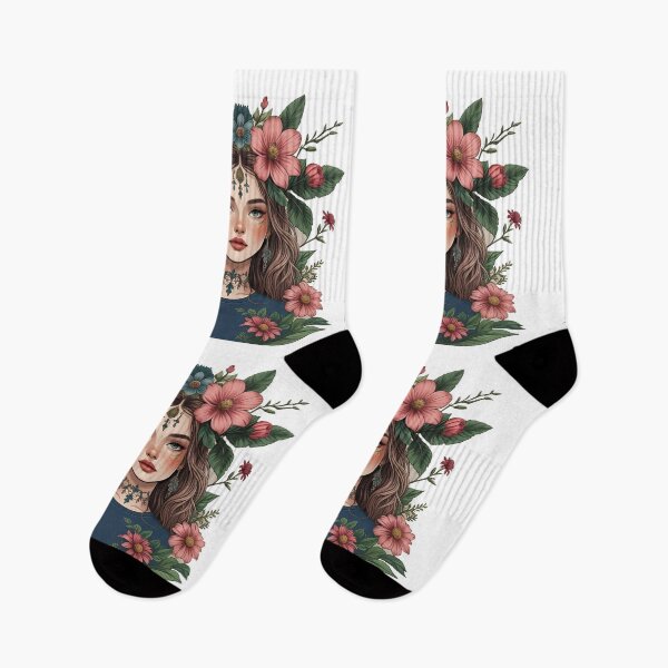 Item preview, Floral Goddess Portrait with Nature Elements designed and sold by Beyond Wear.