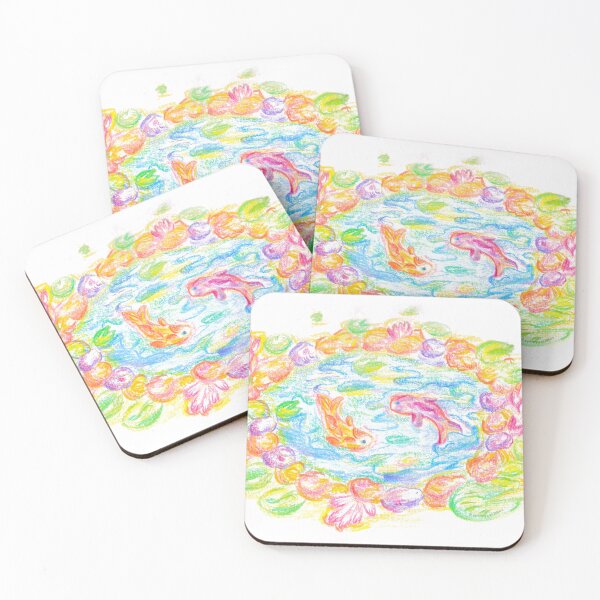 Item preview, Koi Fish Painting | Rainbow Koi Drawing | Lily Pond Art  designed and sold by artmycatlikes.