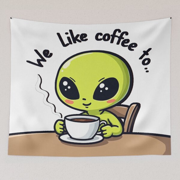 Item preview, Alien Coffee Design - Whimsical Design,Unique Alien-Themed Drinkware designed and sold by designsjmc.