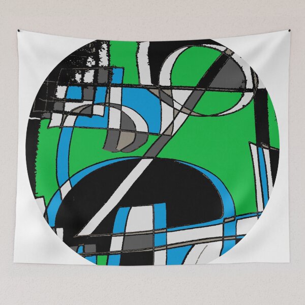 Item preview, black and greens round abstract design designed and sold by SmashingDeals.