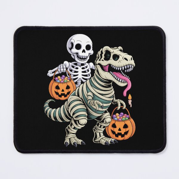 Item preview, Skeleton Riding Mummy Dinosaur T rex Halloween Funny Pumpkin designed and sold by Sunset4Bones.