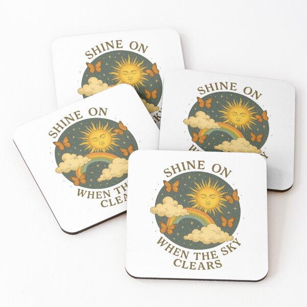 Item preview, Shine On When the Sky Clears Retro Sun Rainbow Inspirational Design designed and sold by inkoutninja.