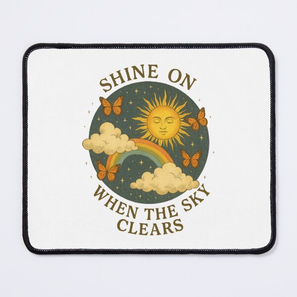 Item preview, Shine On When the Sky Clears Retro Sun Rainbow Inspirational Design designed and sold by inkoutninja.