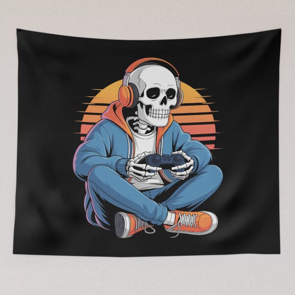 Item preview, Halloween Skeleton Gamer Video Gaming designed and sold by Sunset4Bones.