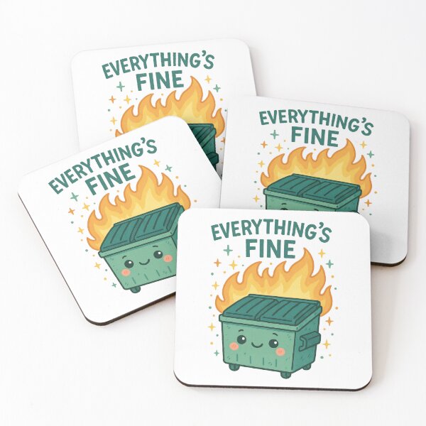 Item preview, Everything's Fine Cute Dumpster Fire Funny Meme Design designed and sold by inkoutninja.