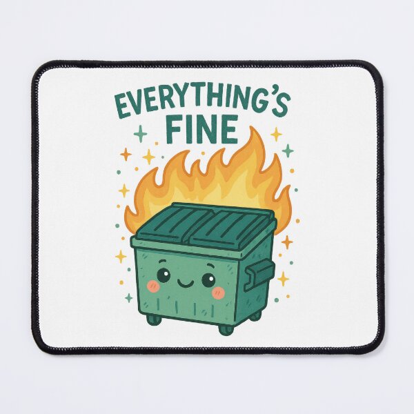Item preview, Everything's Fine Cute Dumpster Fire Funny Meme Design designed and sold by inkoutninja.