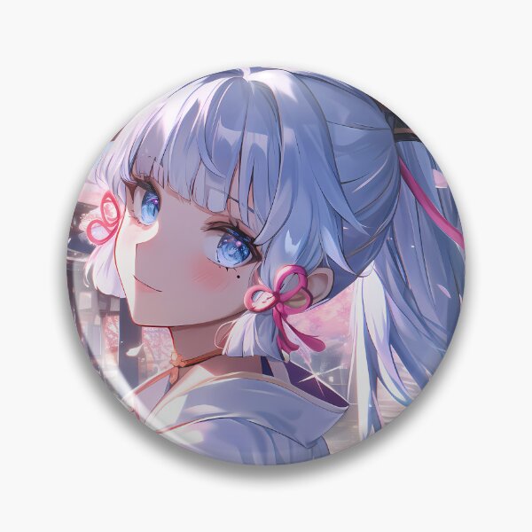 Item preview, Kamisato Ayaka Genshin Impact Anime White Kimono Blue Eyes Cherry Blossoms Light designed and sold by earlobejerk.