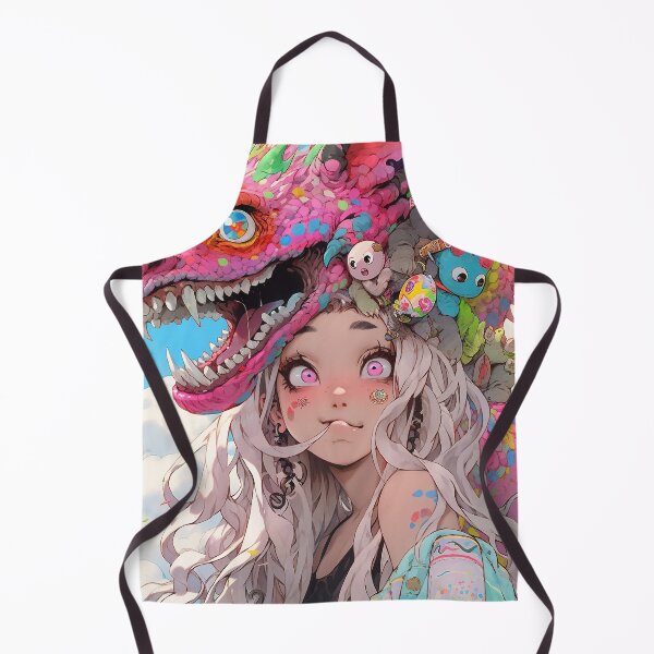 Item preview, Adorable Goofy Anime Girl with Pink Dragon designed and sold by bubblegoth.