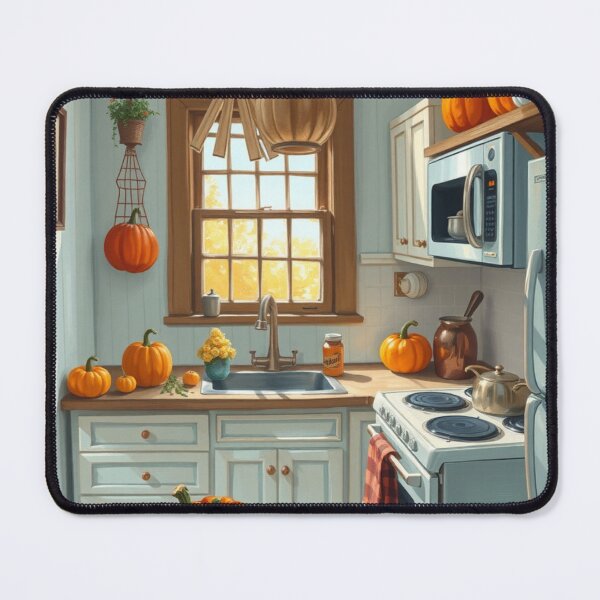 Item preview, Sun lit Kitchen With Beautiful Pumpkins On The Countertops designed and sold by Soxybabe12.